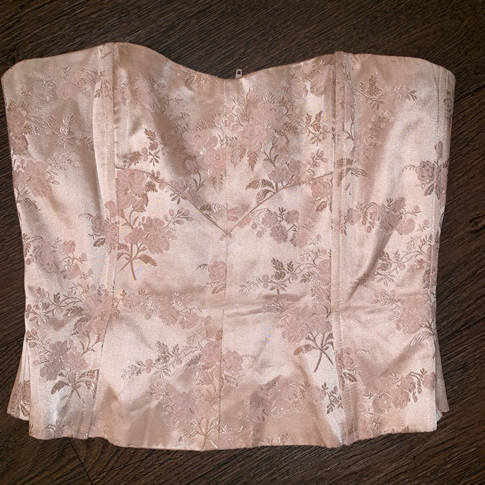 Blush satin vintage corset top